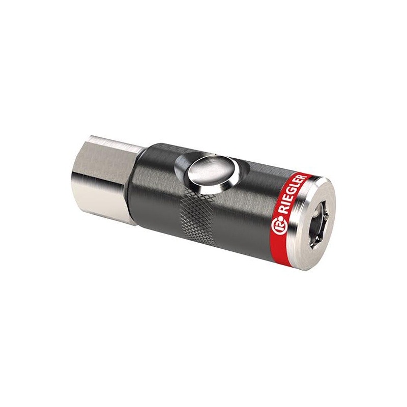Cupla rapida de siguranta, cu buton, NW 7.4, filet interior G3/8", SW 21 mm, RIEGLER
