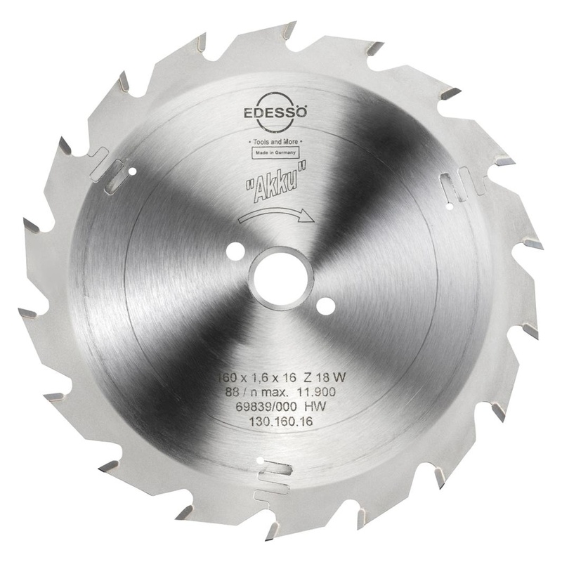 Panza fierastrau circular Edesso AKKU, W, 160x16x1.6mm, 18 dinti