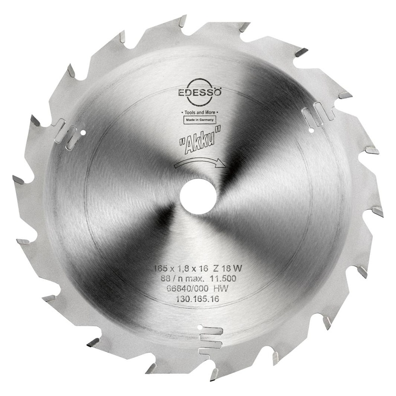 Panza fierastrau circular Edesso AKKU, W, 165x16x1.8mm, 18 dinti