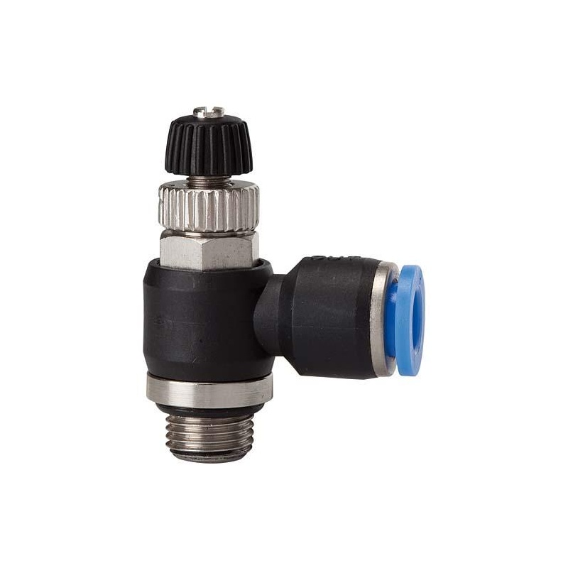 RIEGLER - Drosel pneumatic, evacuare, filet 1/4, furtun ø 6mm [188.014-6]