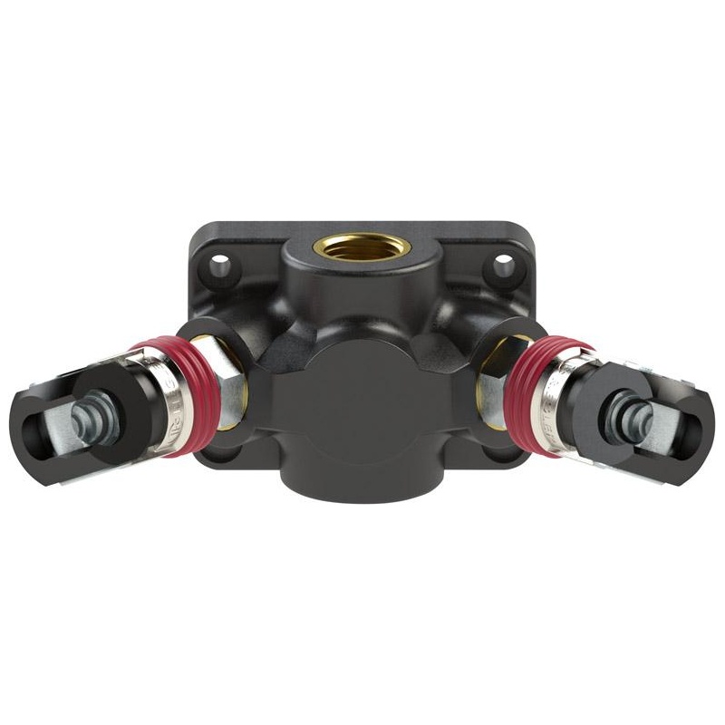 Riegler - Distribuitor aer comprimat 1x G1/2" la 2x cuplaj pivotant NW 7.2 [EVDSCH12-2]