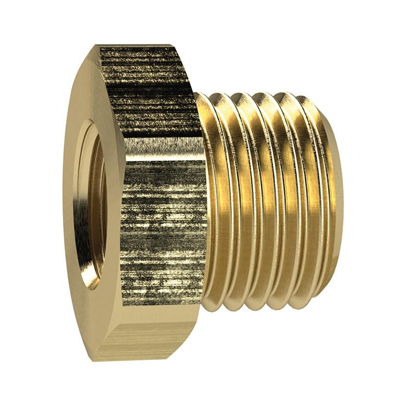 Niplu de reductie scurt, alama, exterior G3/8" , interior G1/4", cheie 19mm, RIEGLER
