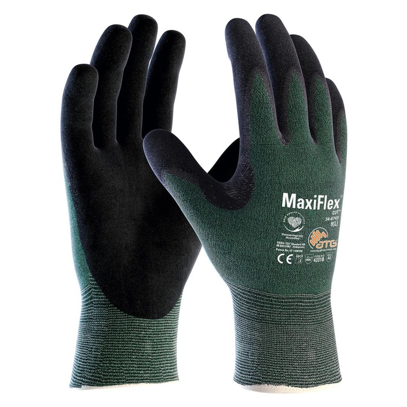 Manusi protectie taiere Atg MAXIFLEX CUT 34-8743, negru/gri, mas. 9