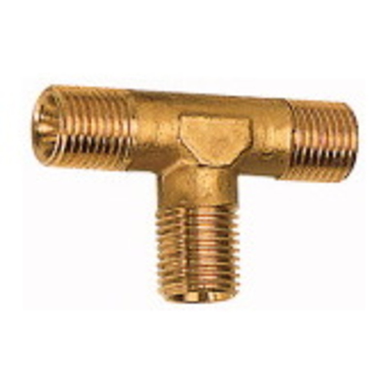 Racord T din alama, 3 iesiri exterioare, R1/2", 62x33.5mm, cheie 21mm, RIEGLER
