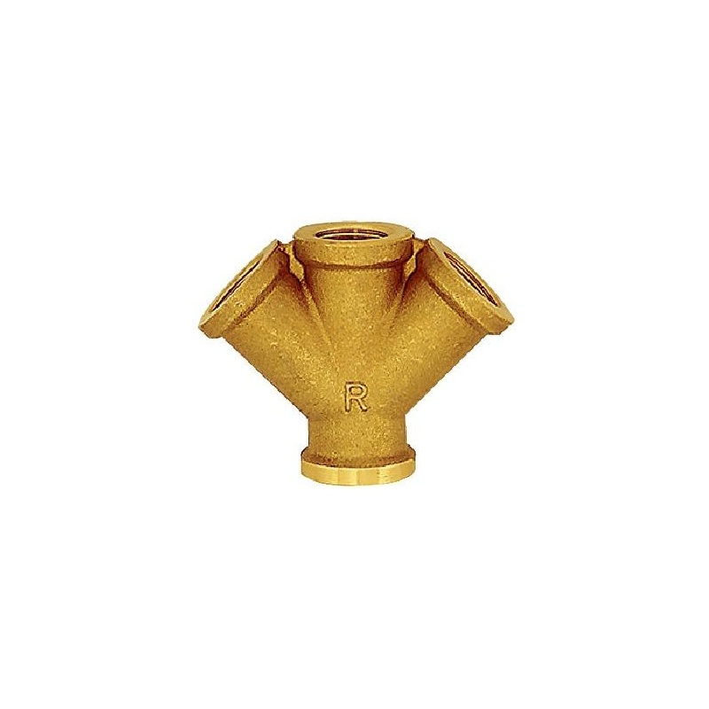 Racord pneumatic, dublu, din alama, 2x filet interior, G 3/8", 53.5x50mm, RIEGLER