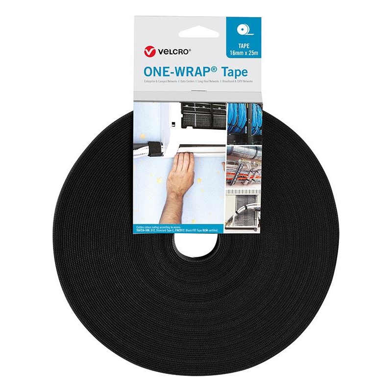 Banda Velcro ONE-WRAP, negru, 13mm, 25m